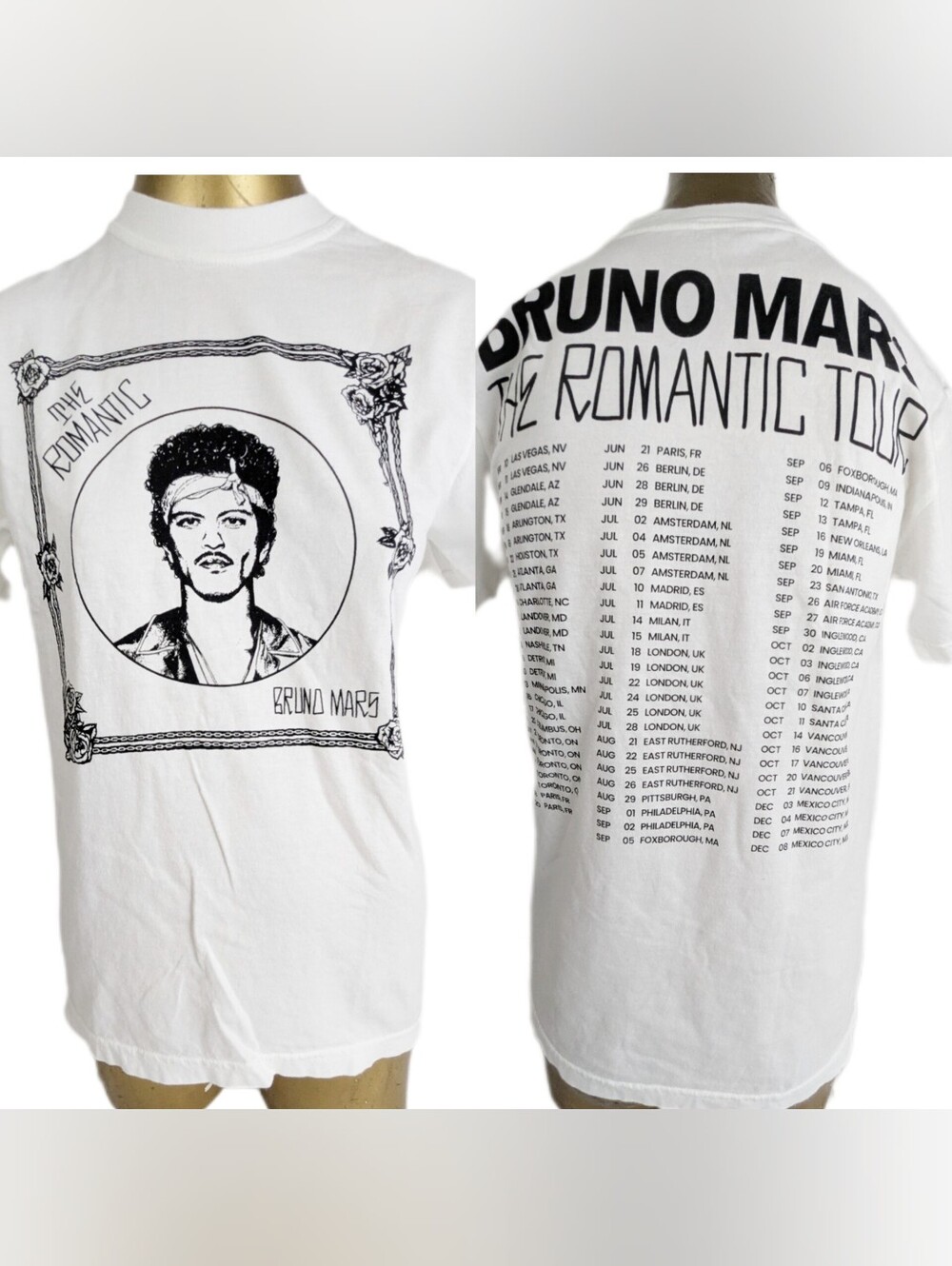 Bruno Mars The Romantic Tour Concert Tee Small